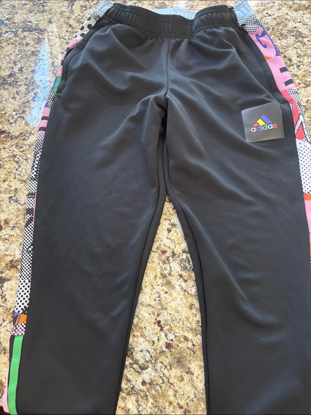 adidas Black Track Jacket and Pants with Neon Accent Panels